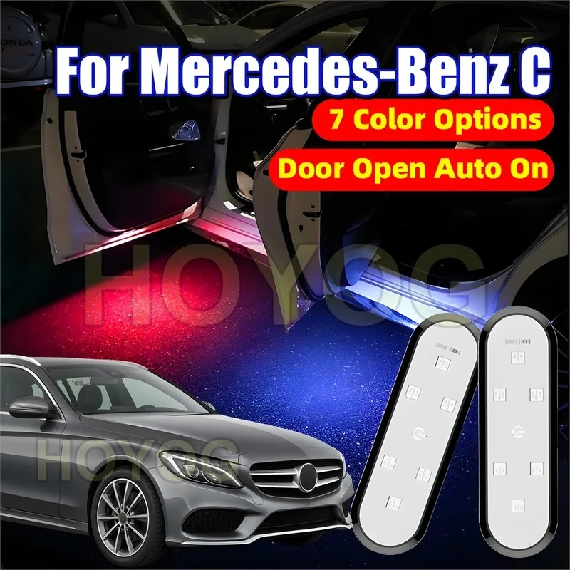 Fit for Mercedes-Benz C-Class Estate 2014-2021 LED Car Door Welcome Light with a Magnetic Sensor and Type-C Charging
