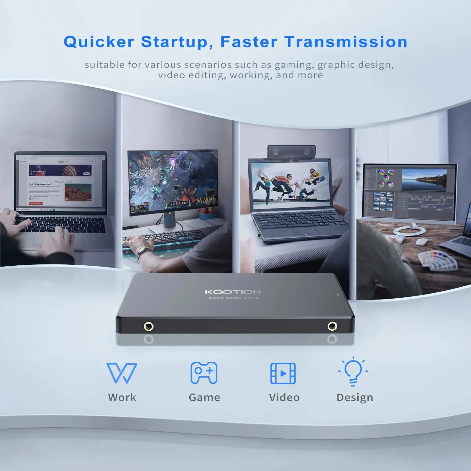 KOOTION SATA3 솔리드 스테이트 드라이브 2.5인치 2TB 1TB 512GB 480GB 256GB 240GB 128GB 120GB SSD 내장 하드 드라이브 (데스크탑/노트북용)