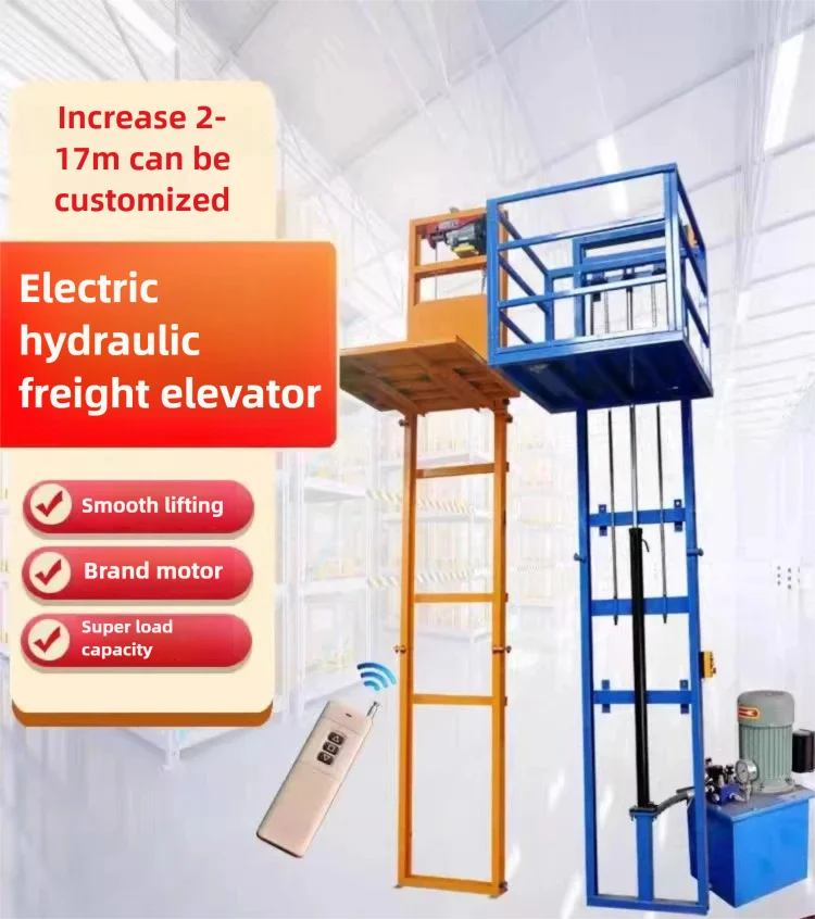 Electric Hydraulic Lifting Platform 500 Kg Cargo Lift  Suitable for Warehouses  Shops Small Freight Elevators  and Home Use.