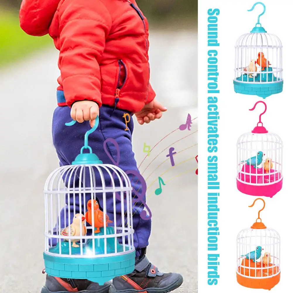 Children's Bird Cage Toys Electric Talking Birds Move Sing Luminous Puzzle Musical Performance Accompany Plastic Toy