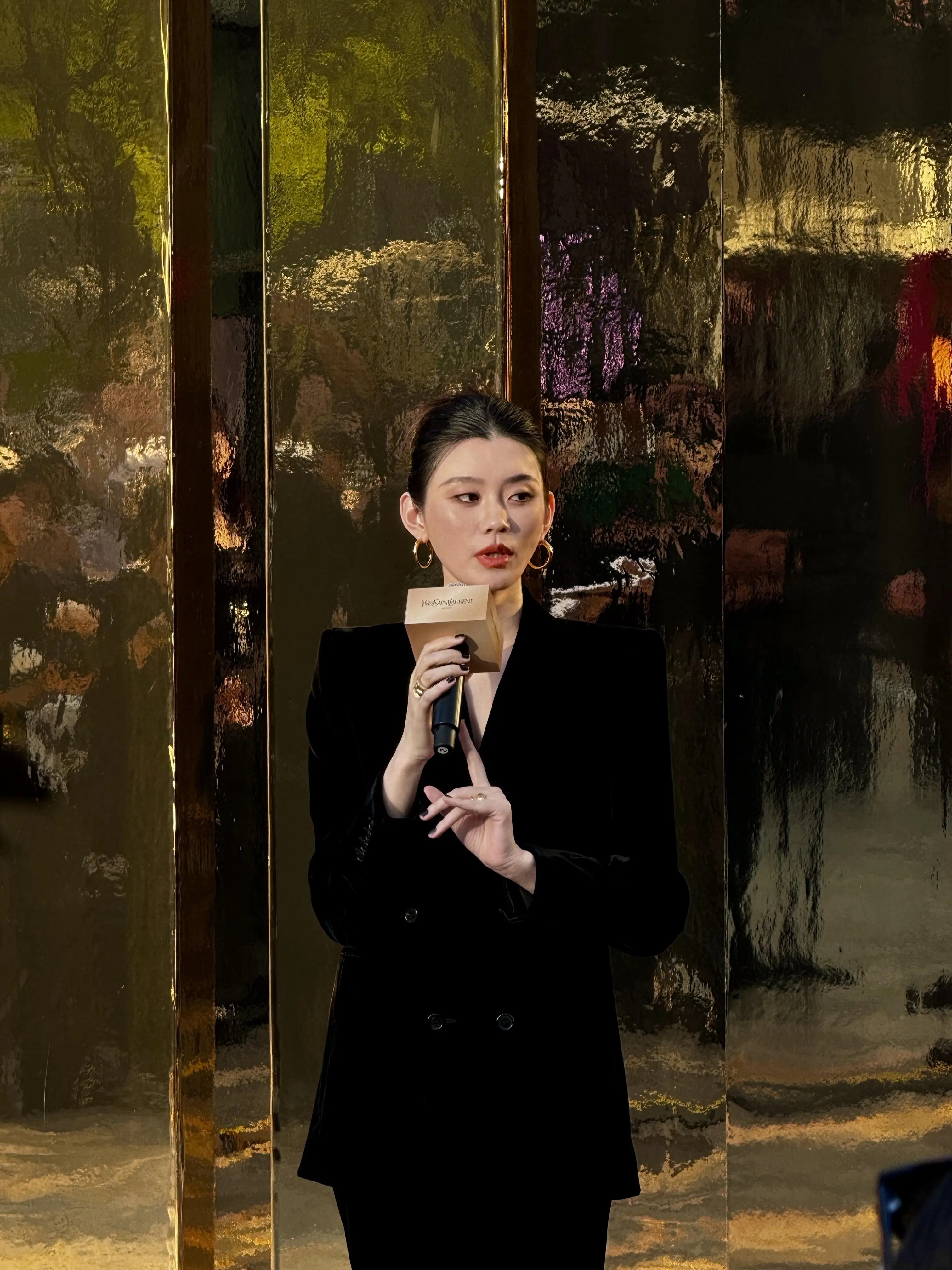 Black Velvet Belted Suit Jacket And Wide Leg Pants Women's Fashion Set Xi Mengyao Autumn Winter Professional Workwear