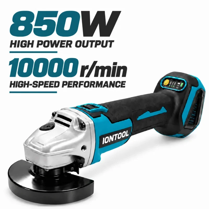 IONTOOL 125mm Brushless Cordless Angle Grinder M14 Thread 10000RPM Portable Power Tool for Metal Cutting Grinding Rust Removal