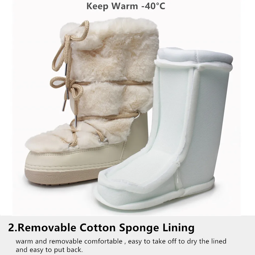 stivali invernali neri da donna con lacci, rifiniture in pelliccia sintetica, dettagli con pompon e suola antiscivolo robusta per l'uso all'aperto in caso di neve e freddo del 2026 a $59.99