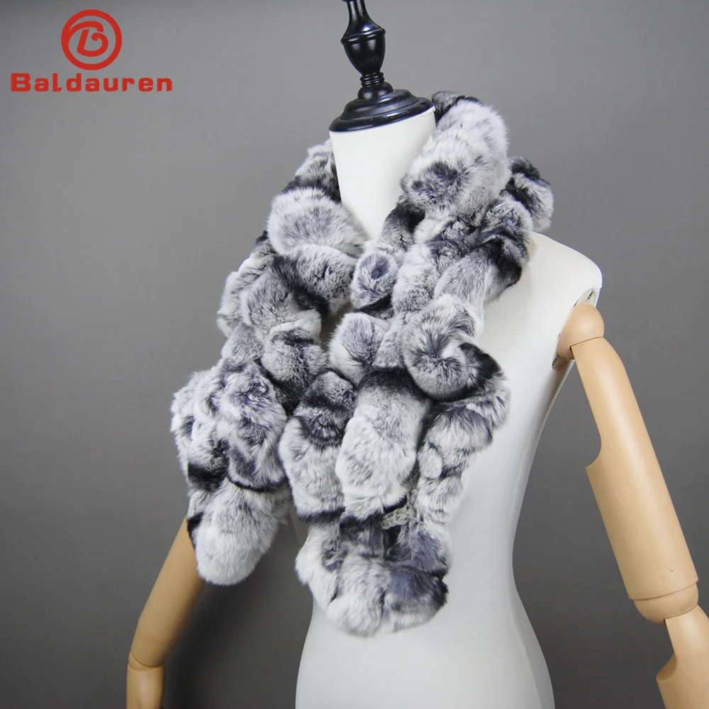 

2025 Winter Women Real Rex Rabbit Fur Scarf 100% Natural Soft Rex Rabbit Fur Scarves Lady Warm Rex Rabbit Fur Muffler