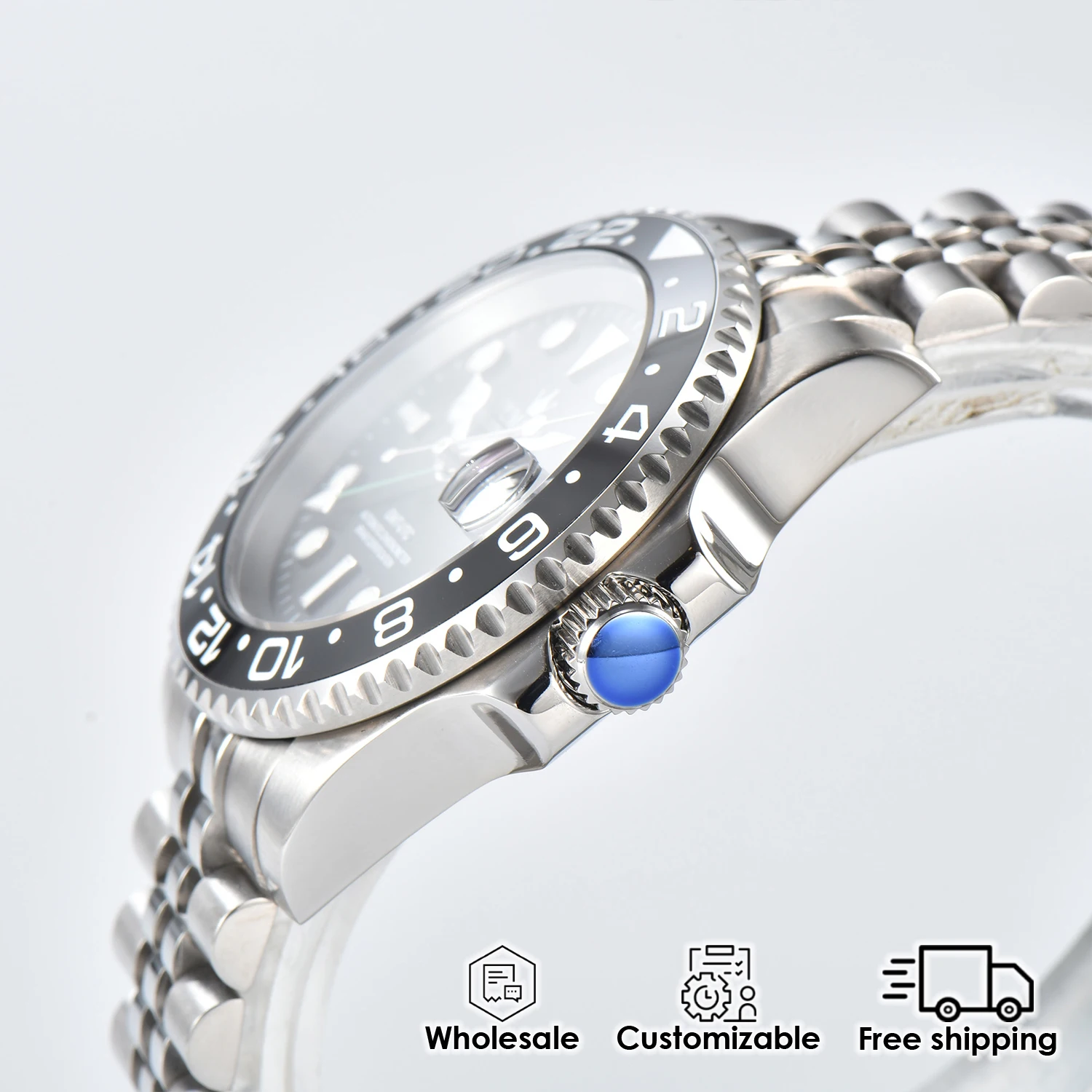 Orologio automatico da uomo 40MM Sottomarino GMT funzione Luminoso impermeabile Vetro zaffiro Orologio da polso personalizzabile moda casual