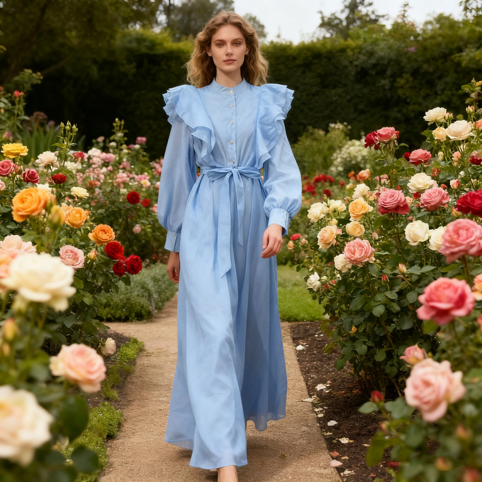 

Новое винтажное женское платье макси в горошек с воротником, роскошное, повседневное, из полиэфирного волокна