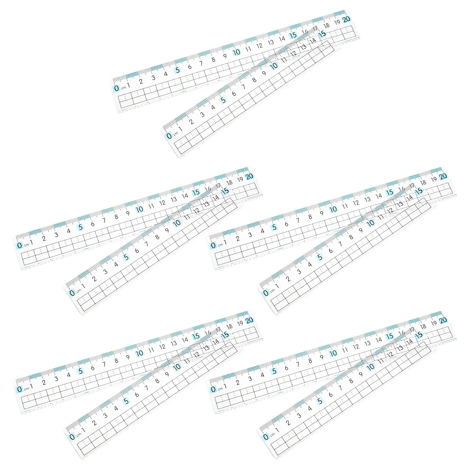10Pcs Anti-Myopia Ruler Flexible Plastic Clear Metric 15Cm 20Cm Transparent School Office Drawing Drafting Measuring
