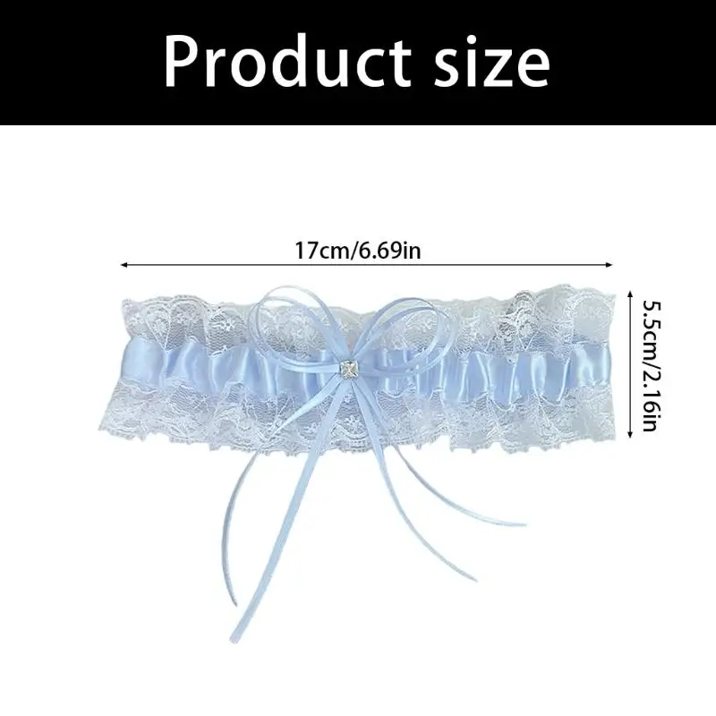 Jarretière jambe mariage 652F, avec roses nœuds décoratifs en dentelle, accessoire bijoux jambe polyvalent pour