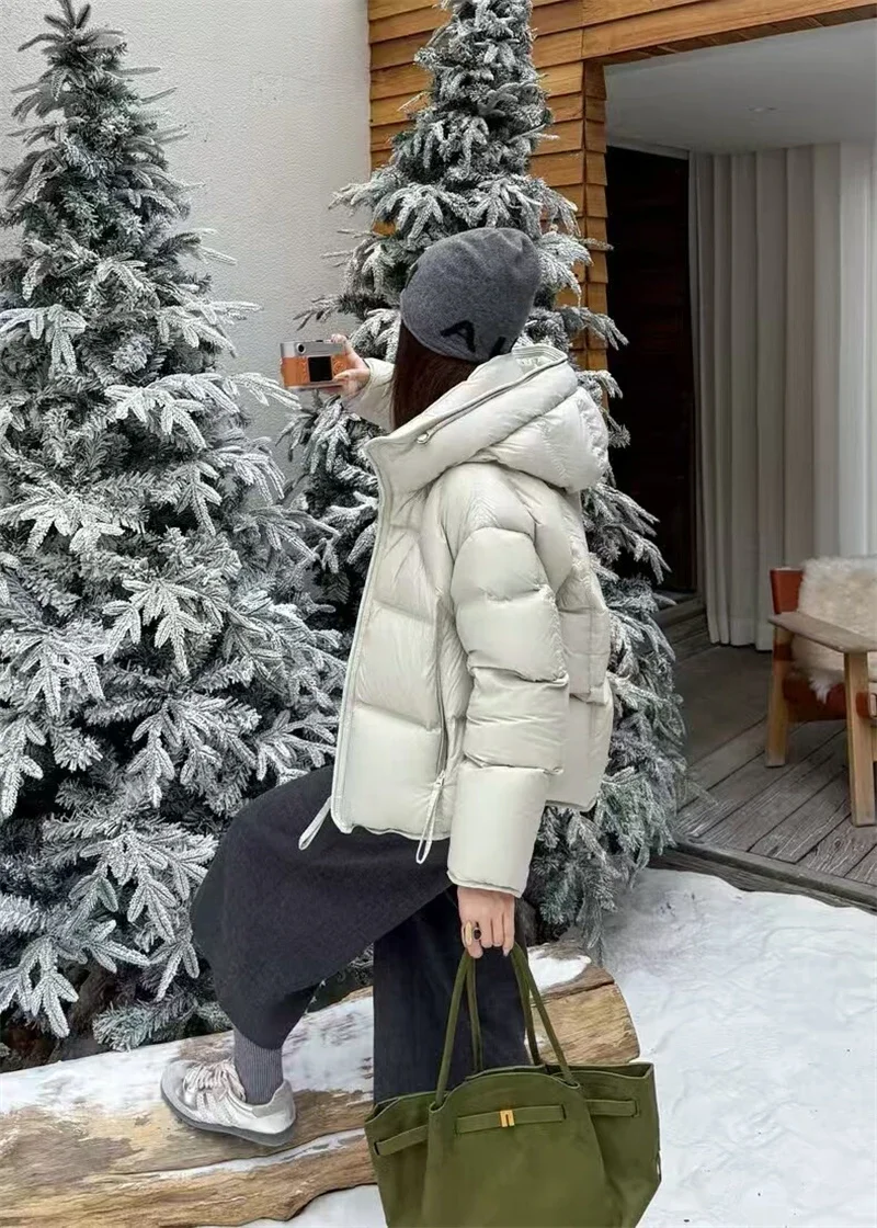 Puffy Hooded Down Jacket Women 2027 Winter Thick Warm Quilted Cotton Padded Coat Stylish Outdoor Parkas Casual Daily Wear куртка