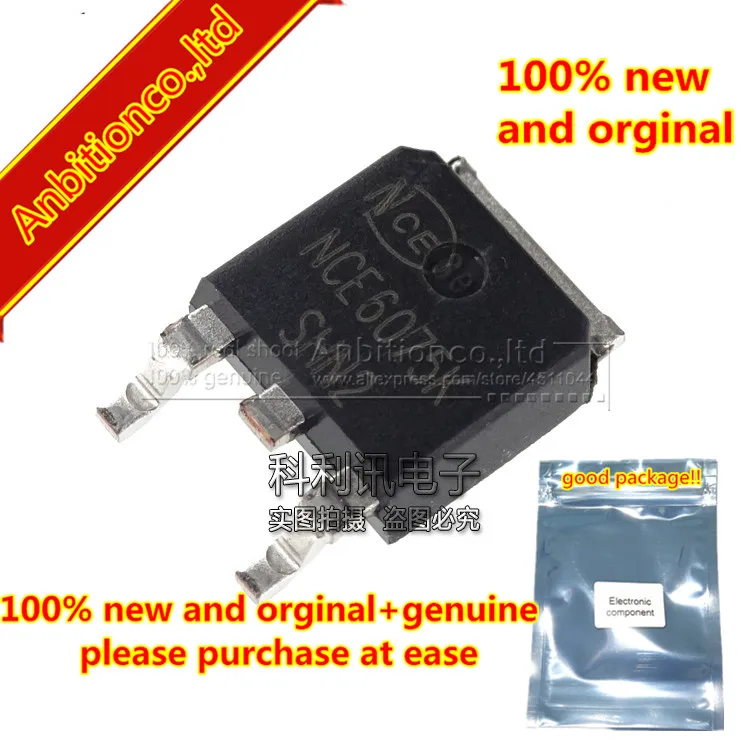 10pcs 100% new and orginal NCE6075K NCE N-Channel Enhancement Mode Power MOSFET 75A 60V TO252  in stock