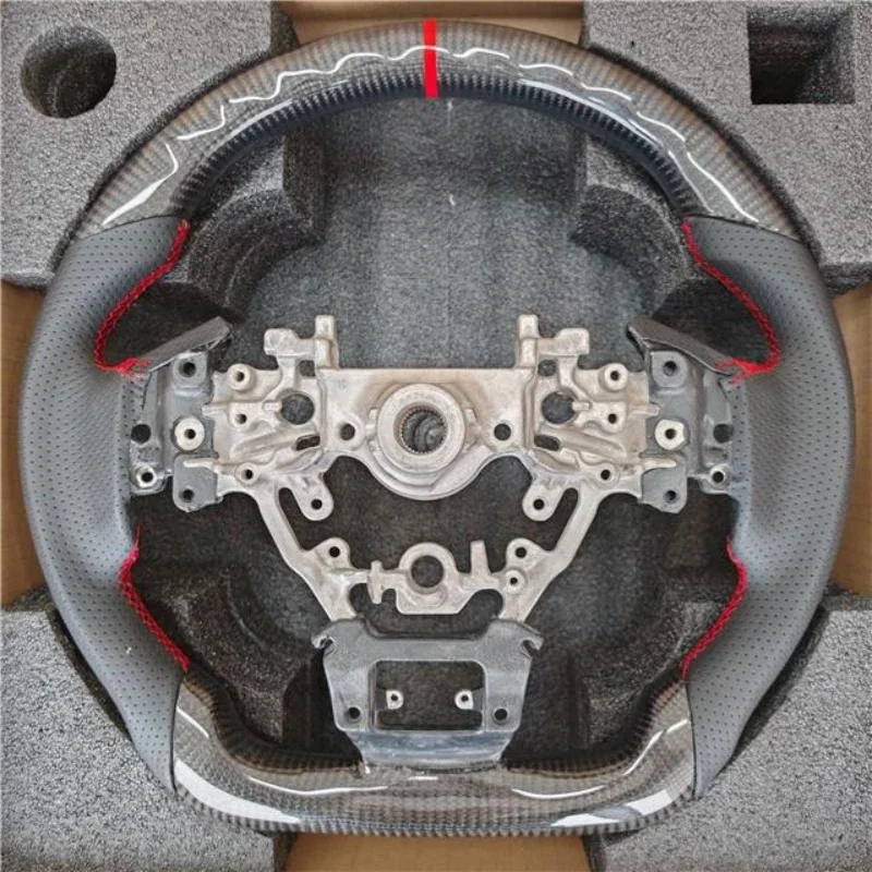 Carbon Fiber Steering Wheel For Subaru Forester Impreza 2020 2021 2022 2023 2024 Perforated Leather Racing Wheel
