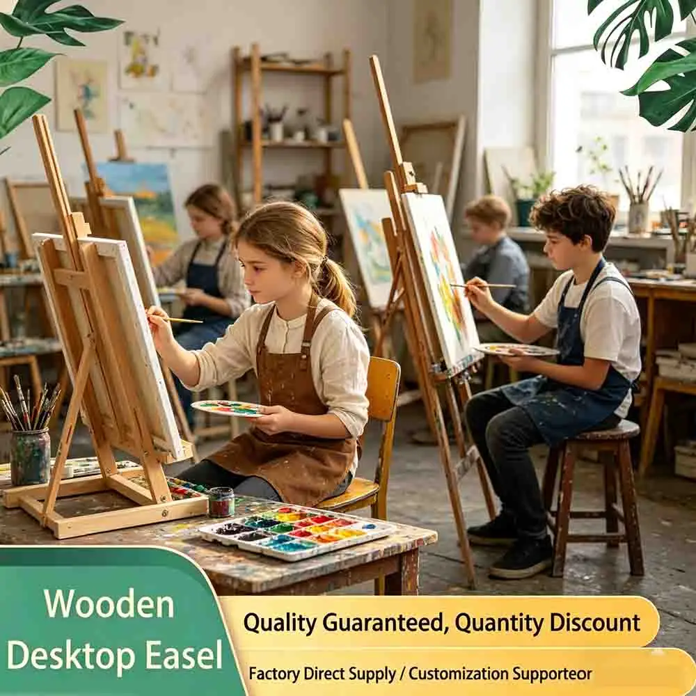 Wooden Easel Pine Art Supplies Adjustable Adjustable Tabletop Painting Easel Foldable Canvas Stand Studio Art Painting Holder