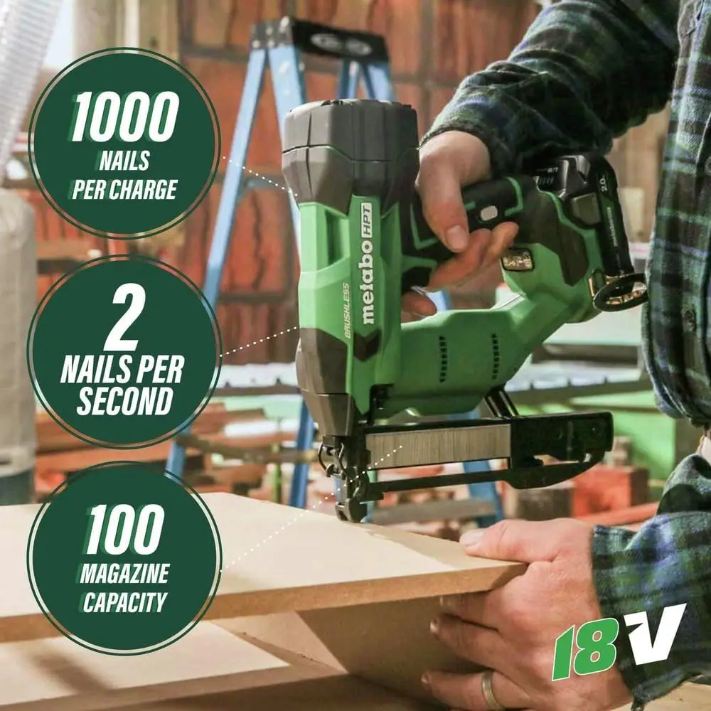 Metabo HPT 18V MultiVolt™Tylko bezprzewodowe zszywacze-bez 1/4 baterii-Cal wąska korona 18-Ga akceptuje Cal 1/2 do 1 1/2 Cal