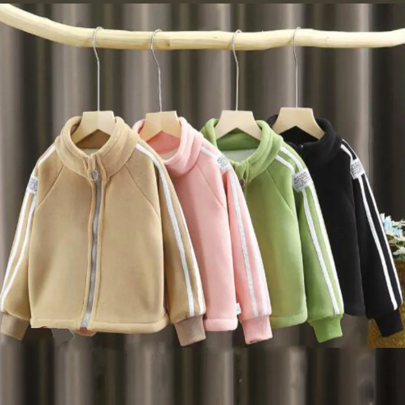 Winter Ollie plush thickened warm Sweater jacket coat boys girls top jacket 2-10 year Korean version fashion children's clothing