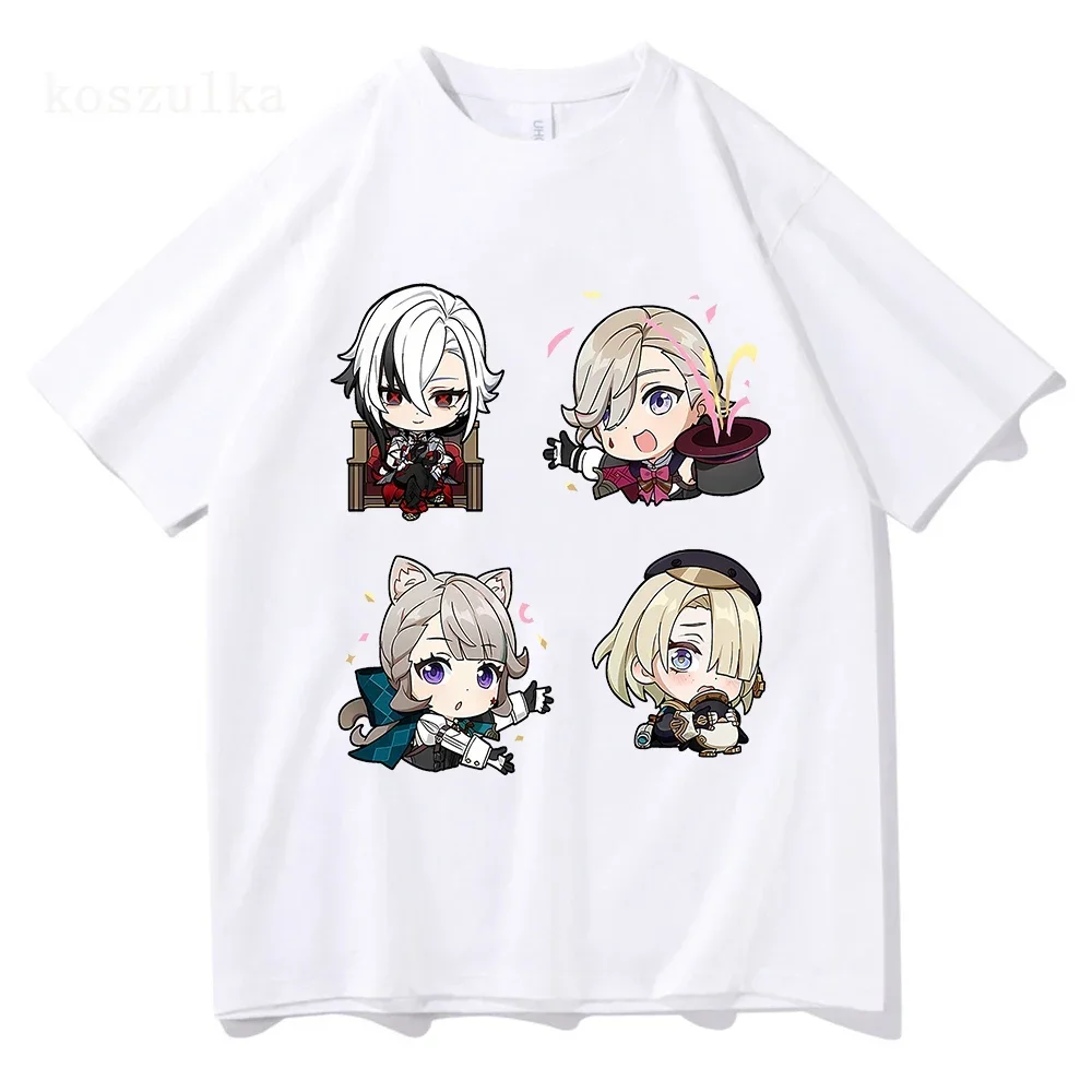 Genshin Impact Women T-shirt Kawaii Aesthetic Short Sleeve Tee Shirt Arlecchino Print Clothes Unisex Vintage Y2k Clothing Tops