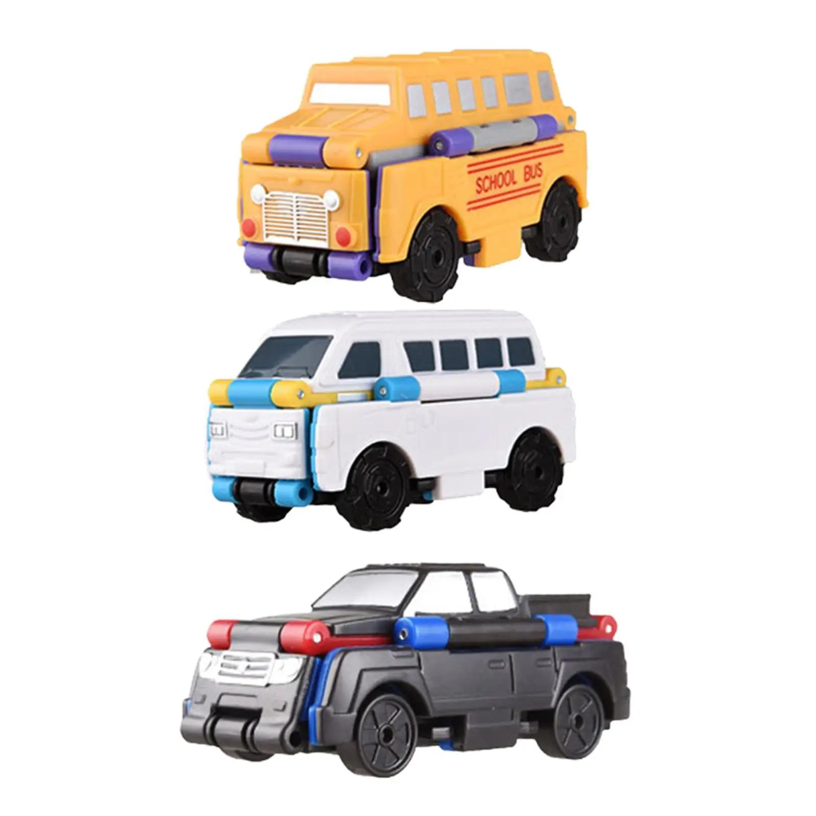 

3 Pieces Transformable Cars Interactive Deformation Car Anti Reverse Car Toy for Game Gifts Prize Decoration Enlightenment