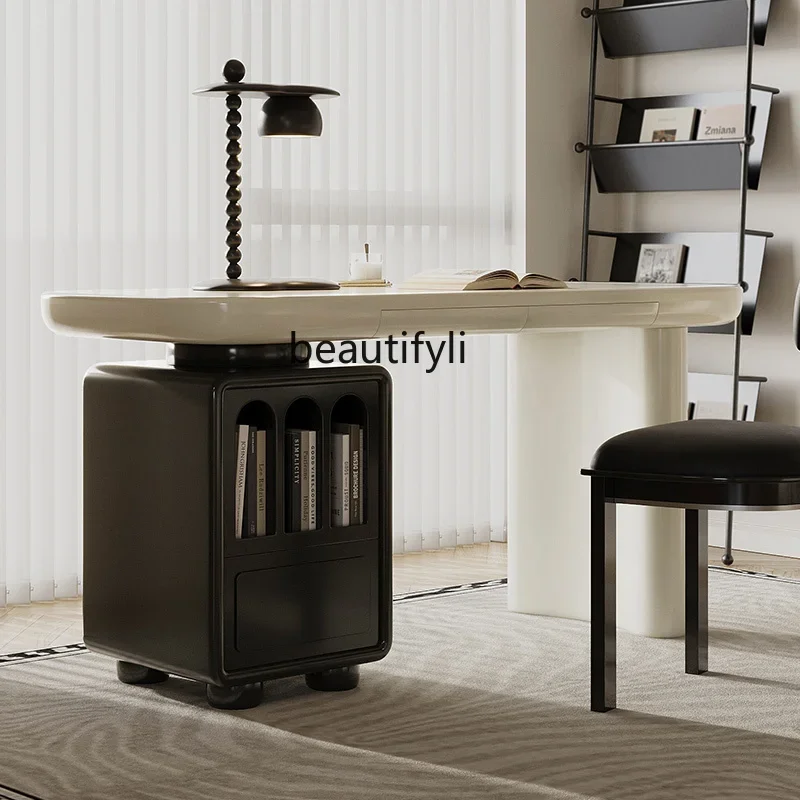 E153 French retro computer desk cream style desk workbench modern simple home study writing table