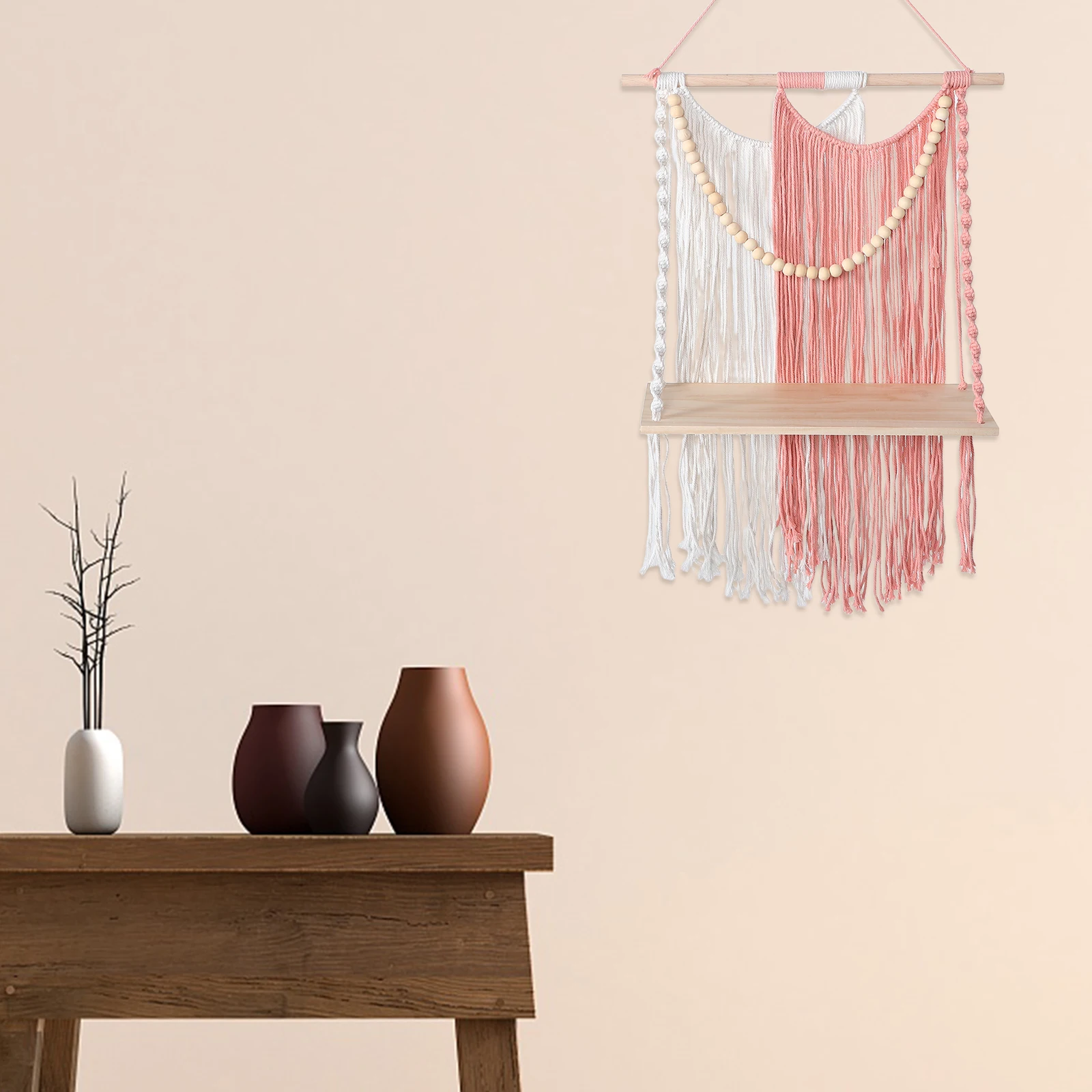 

Hand Woven Tapestry Shelf Decor Boho Plant Holder Tassel Wall Macrame Wall Hanging Home Fabric Hangings Storage