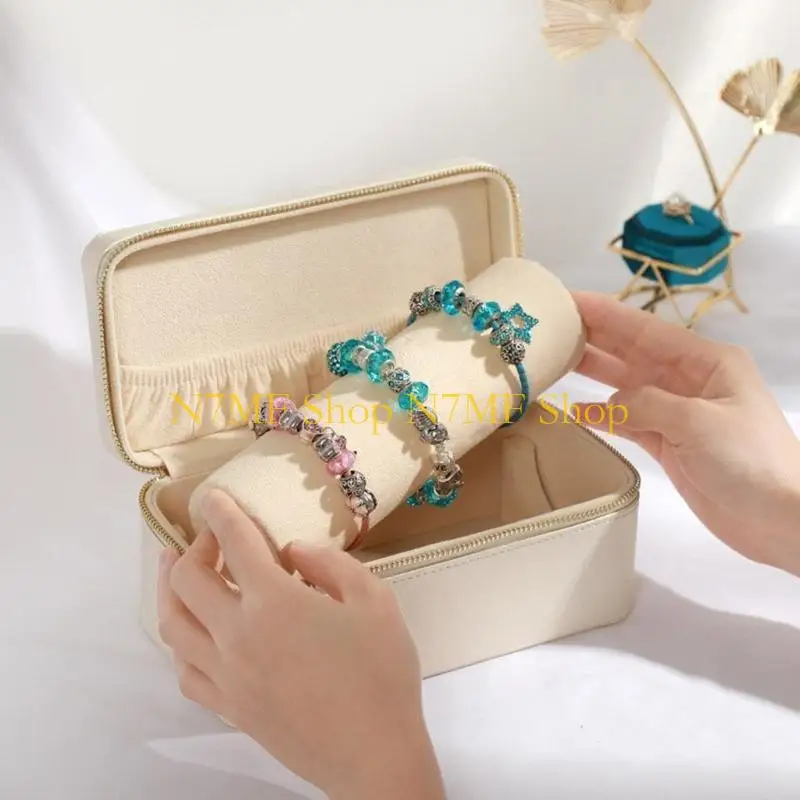 

N7MF Sophisticated Jewellery Box with Lockable Layers and PU Leather Home Accessory