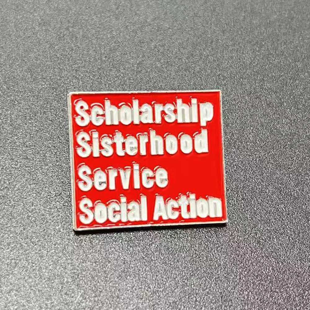Delta Red and White Enamel Lapel Pin (Scholarship Sisterhood Service Social Action)