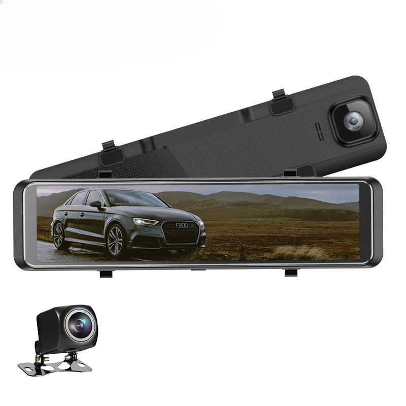 12 inch Front 4K 2560P 335lens Rear 2K 1440P HDR WDR WiFi GPS Car DVR Black Box Super Night Vision Rearview Mirror dash cam