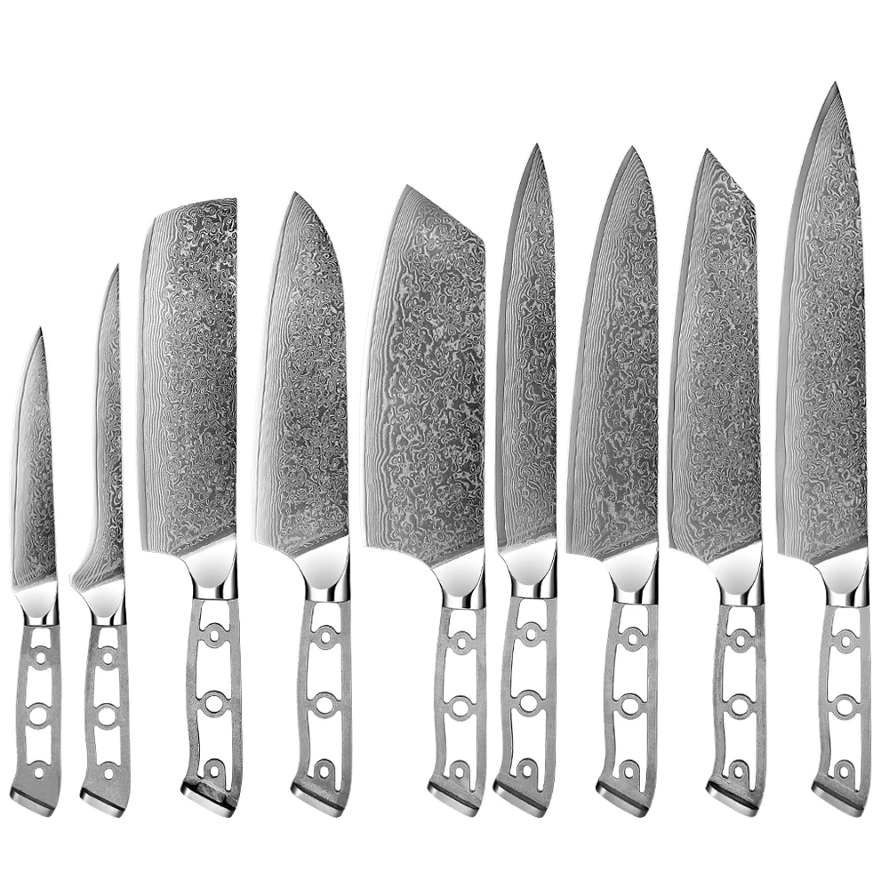 Damascus Steel Knife Blank Blade 67 Layers Steel Kitchen Knife  Heat-treated High Hardness Sharp Handmade DIY Blade Blank Tools