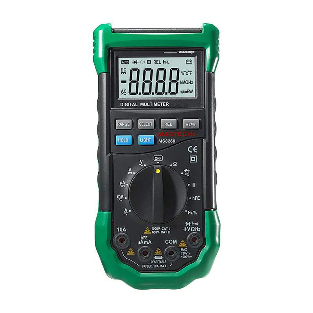 

Mastech MS8268 Digital Multimeter Auto Range Full Protection Ac/Dc Ammeter Voltmeter Ohm Frequency Electrical Tester Diode Test