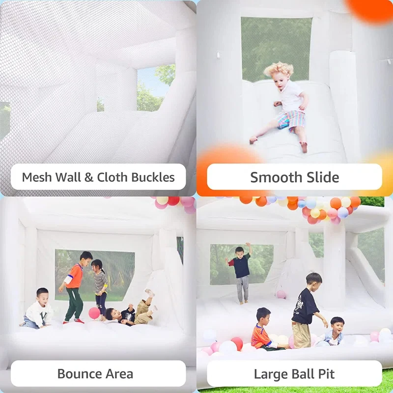 Giant Inflatable Bounce Houses Bouncy Jumping Castles With Ball Pool For Kid Children Birthday Party Wedding Decoration Outdoor