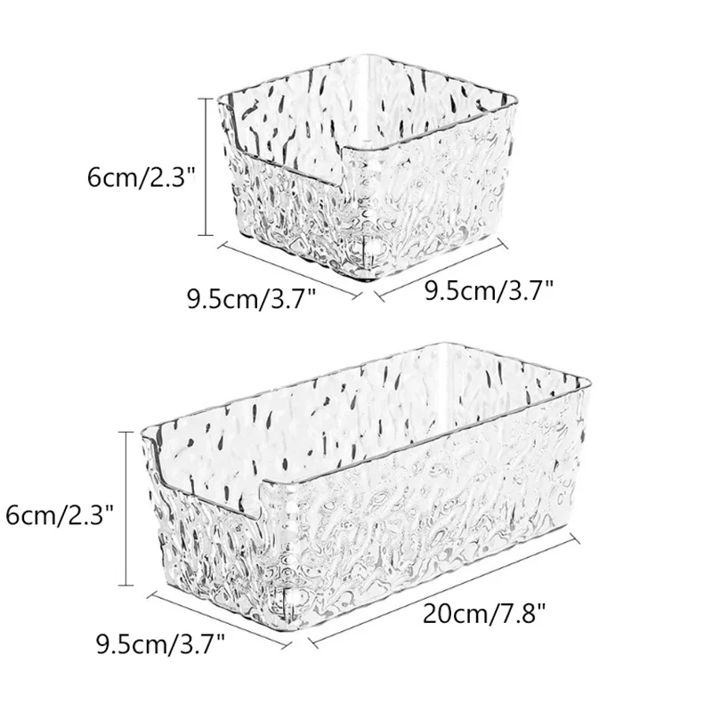 1pc Empty Transparent Storage Box Photos Small Card Classification Desktop Drawer Organizer Stationery Storage Container