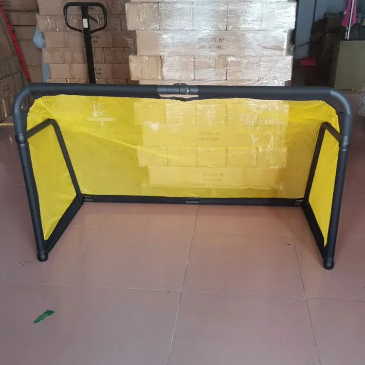 Golha de futebol portátil dobrável de alumínio fácil aberta amarela e preta de 5x3 pés com malha