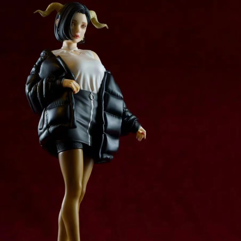 Sheep Horn Girl 1/24 Scale 75mm Resin Figure Model Kit Unassembled and Unpainted Diy Boy Toys Gifts