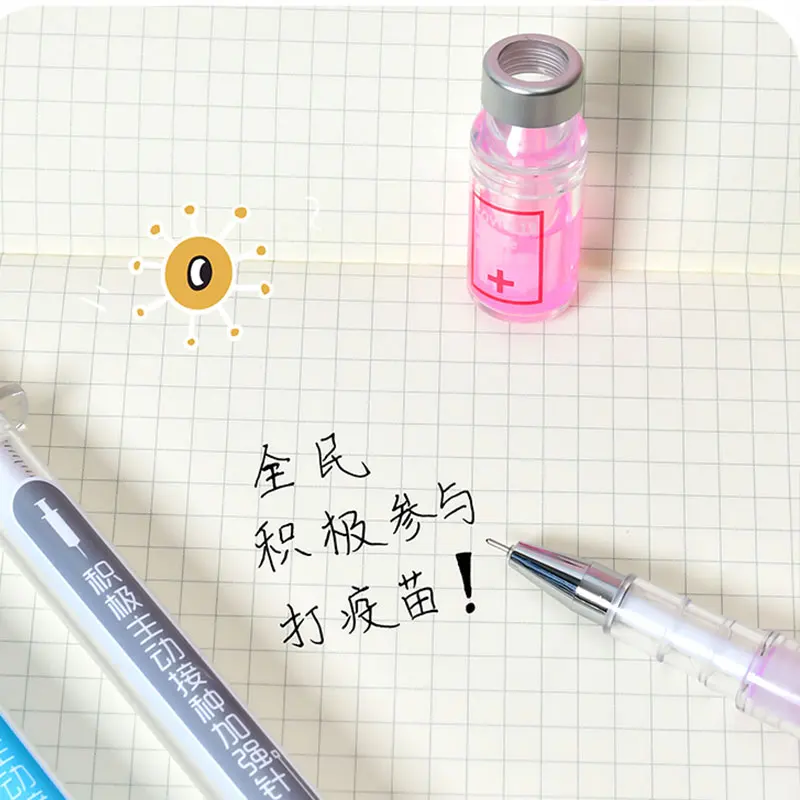 Simulação Agulha De Vacinação Ativa, Seringa Neutra, Modelagem Gel Canetas, Presente Do Estudante, 36Pcs