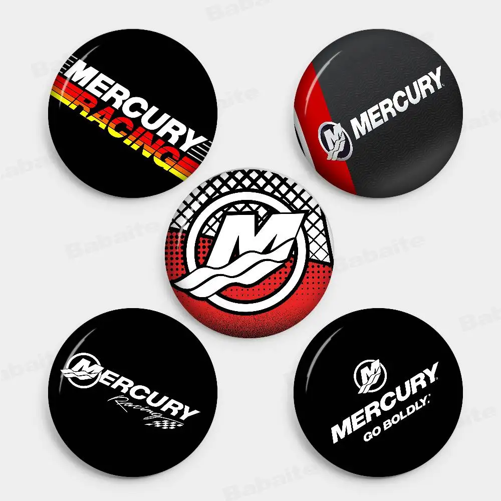 Mercury Racing Car 58mm Cute Anime Figure Icon Badge Handmade Tinplate Brooch for Backpack Clothes Chest Ornament Gifts