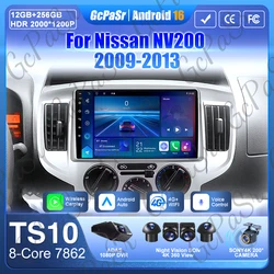 Car Radio Android 15 For Nissan NV200 NV 200 2009-2013 GPS Navigation Stereo Multimedia Player Android Auto Carplay No 2din 4G