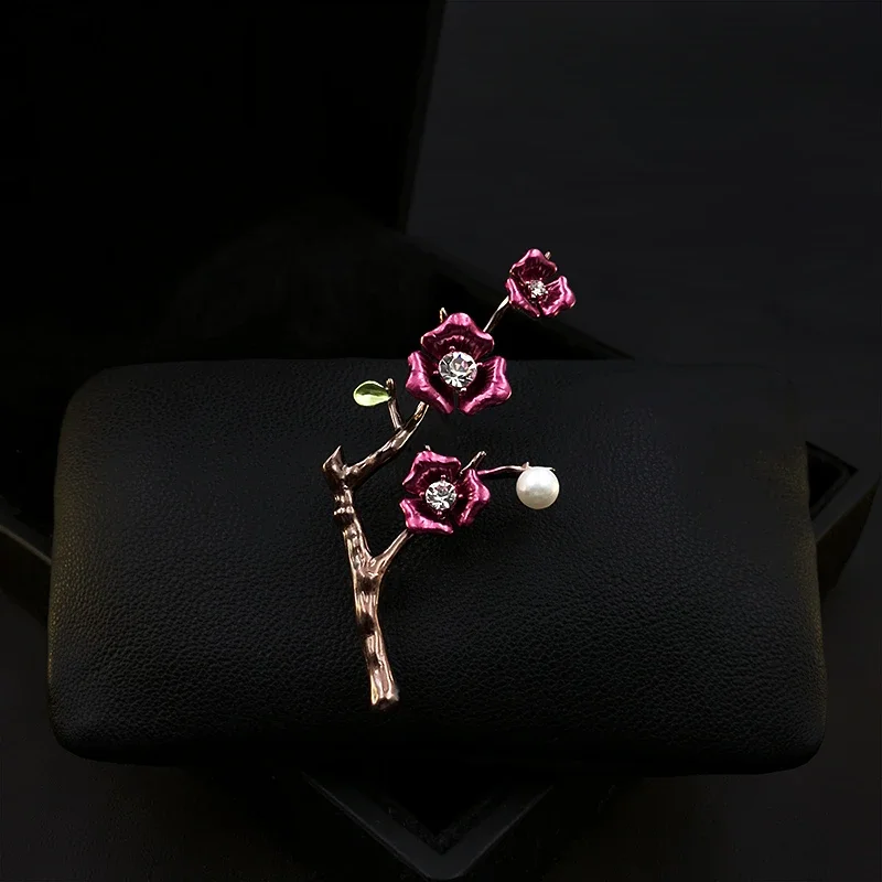 

1360 Classical Chinese Style Flower Brooch Women Retro Exquisite Plant Corsage Cheongsam Neckline Pin Accessories Pearl Jewelry