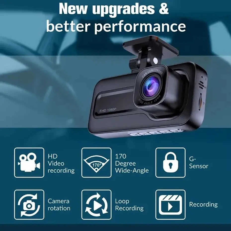 3 Lens HD Car Dvr Cabin Mini Dash Cam Interior Vehicle Three Way Channel Camera Recorder Video Registrator Dashcam Camcorder