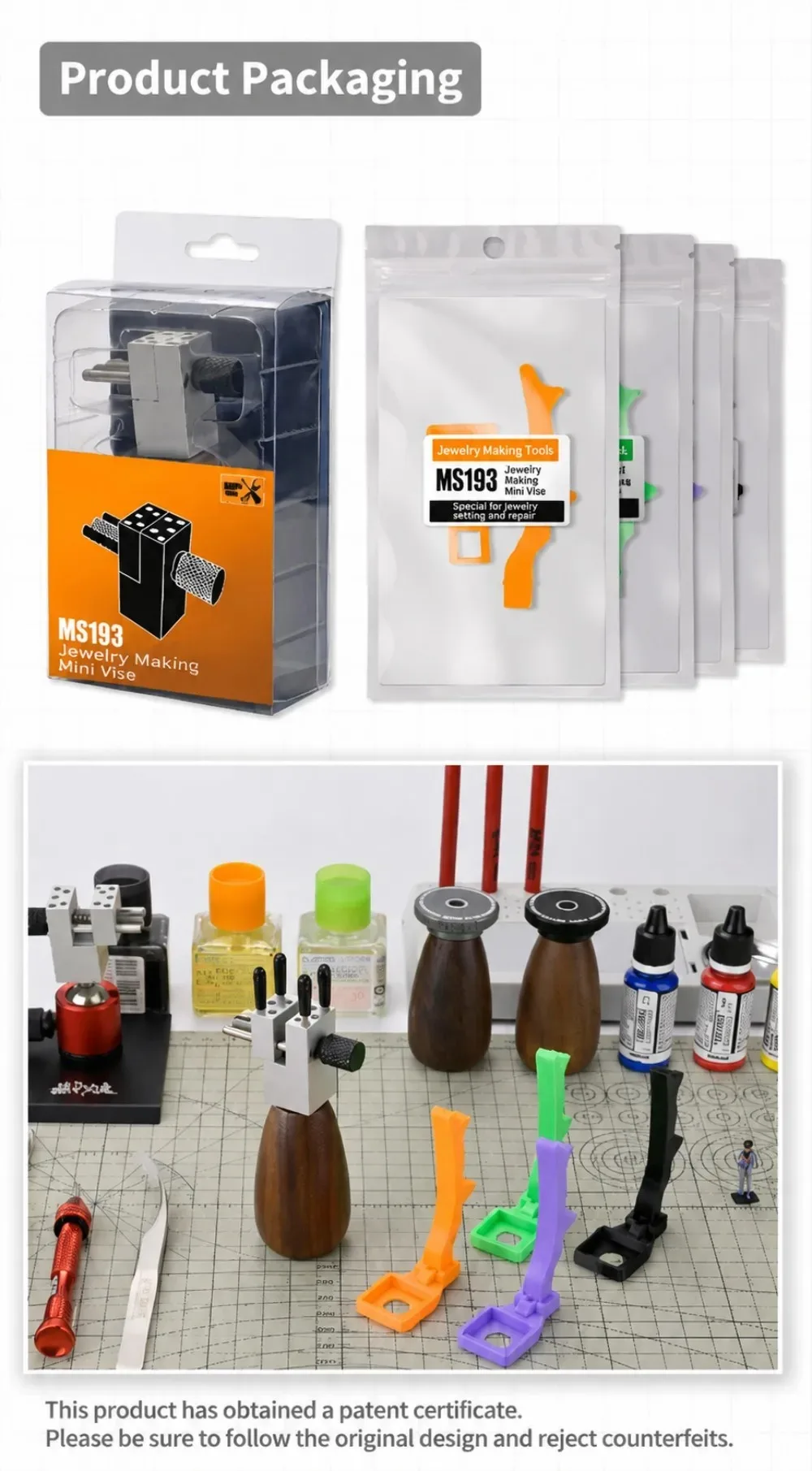 MSWZ MS-193 Präzisions-Werkbankklemme, abnehmbarer Handspannschraubstock mit verstellbaren Backen für Modellbau, Gravur, Detailarbeiten, Hobbywerkzeug – Detail 14