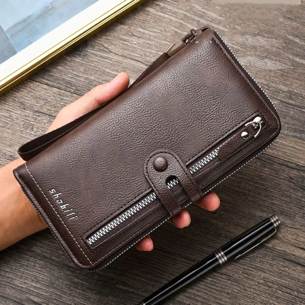 

Zipper Men's Long Wallet Multiple Card Slots Card Bag Card Holder Korean Style Card Storage Bag PU Leather Male Purse Women