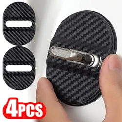 Car Door Lock Anti Rust Protective Cover Carbon Fiber Pattern Car Door Lock Plastic Covers Protection Decoration Car Accessories