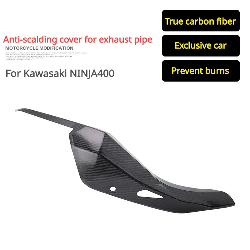 For Kawasaki Ninja400 Ninja 400 Motorcycle carbon fibre Exhaust Pipe Heat Shield Anti-Scalding Cover Guard Protection