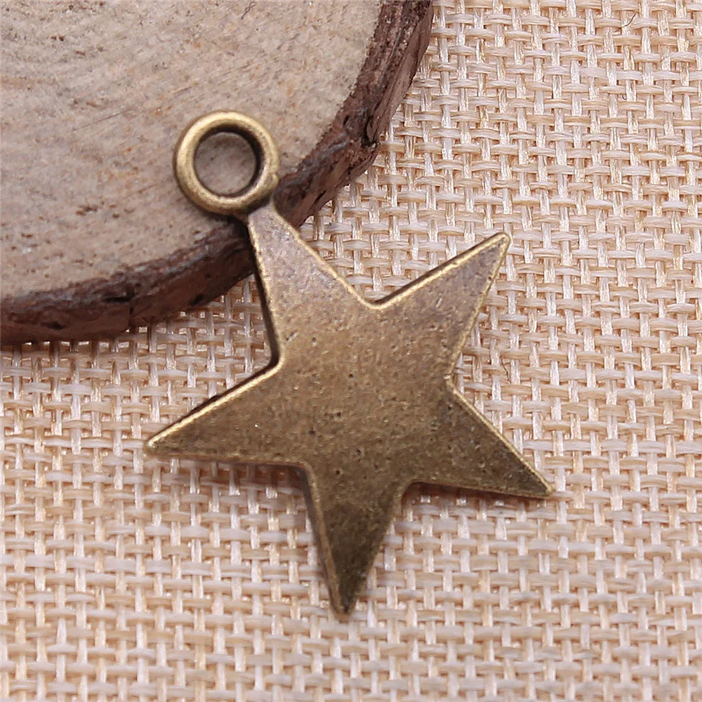 WYSIWYG 2pcs 35x29mm Antique Bronze Color Star Charms Pendant For DIY Jewelry Making Handmade Jewelry Craft Findings