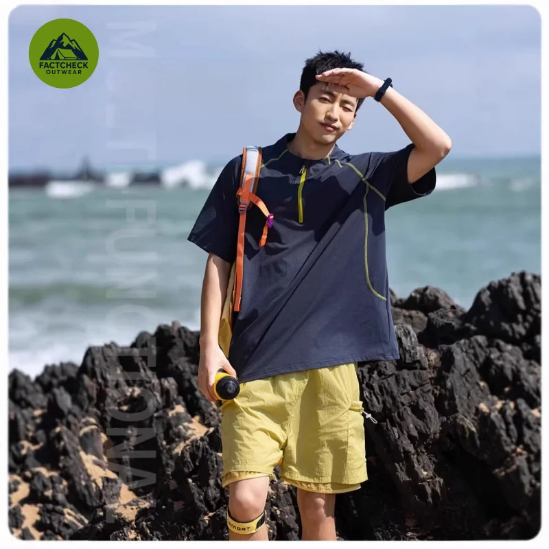FACTCHECK High Quality EU US Size Outdoor Shorts Sun Protection Antibacterial Moisture-Wicking Quick-Dry Sports T-Shirt For Men