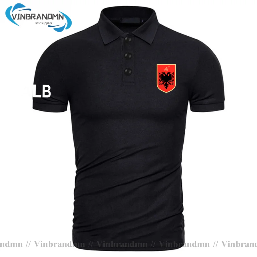 Republic of Albania ALB Albanian polo shirts men short sleeve brands printed for country 2023 cotton nation team flag casual New