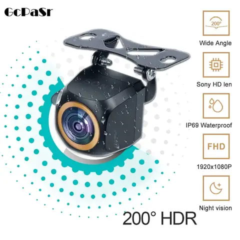 AHD 1920x1080P 자동차 후방 카메라 200 °   Fisheye Golden Lens Full HDR 야간 투시경 차량 후방 자동차 반전 전면 카메라