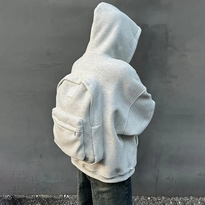 Fall 3D Backpack Hoodie Street Retro Sweatshirt Gothic Long Sleeve Jacket Streetwear Sweatshirt