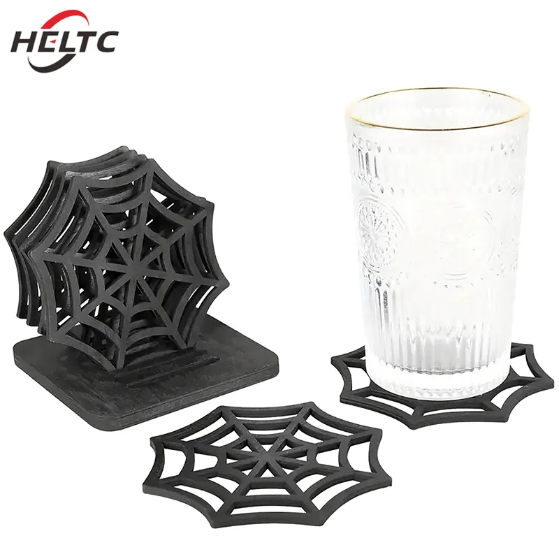 1/6pcs Halloween Coaster Halloween Table Decor Spider Web Coasters Festive Halloween Table Placemats For Home Decoration