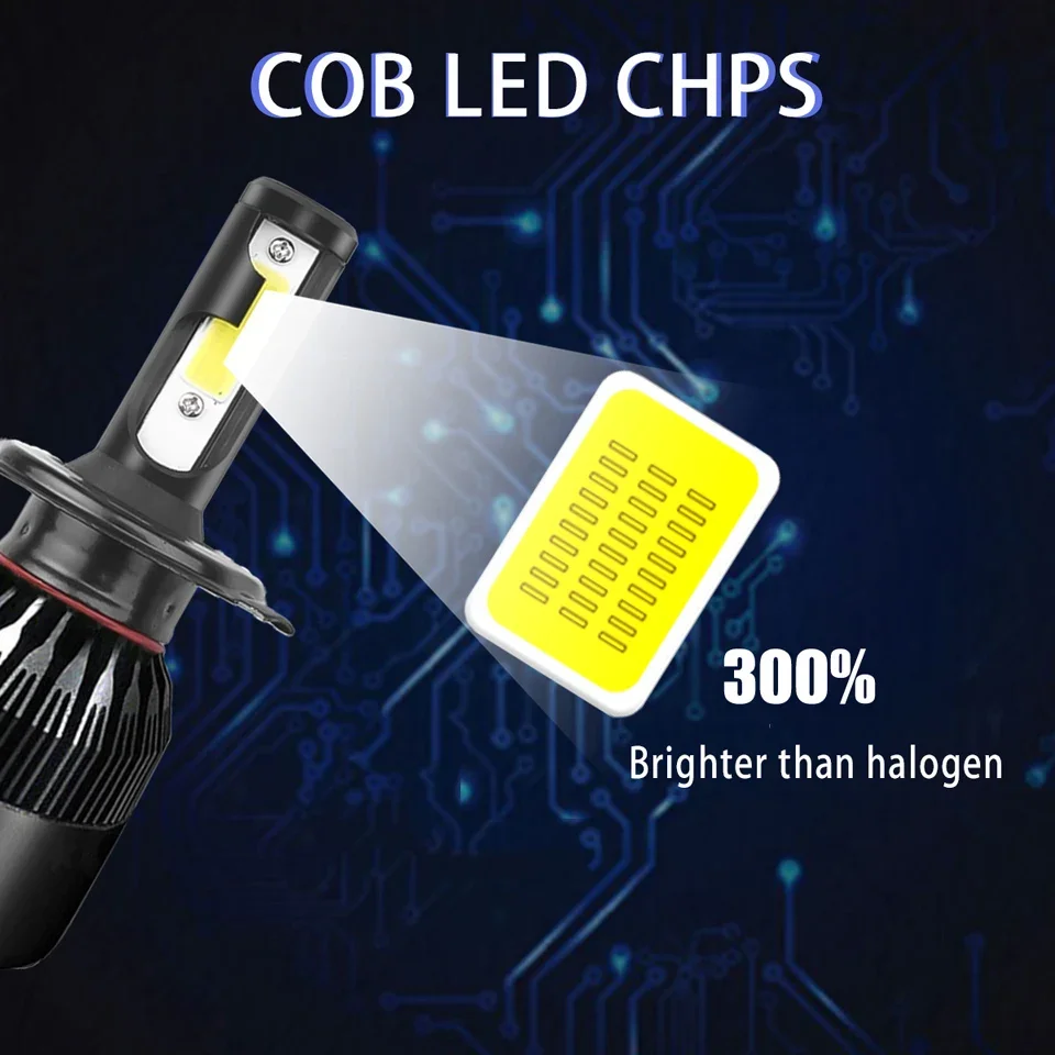 H4 9003 LED 60W Headlamp White - Perfect for Off-Road & Street Use For Fiat Palio 2004 2005 2006 2007 2008 2009 2010 2011-2016