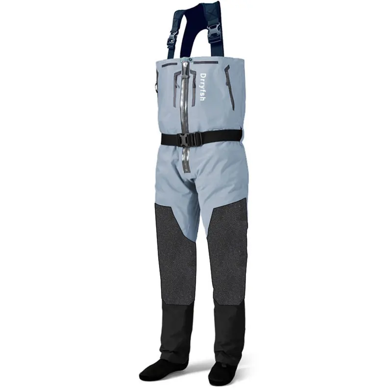 Pantalones vadear pesca mosca impermeables transpirables cremallera - imagen 3