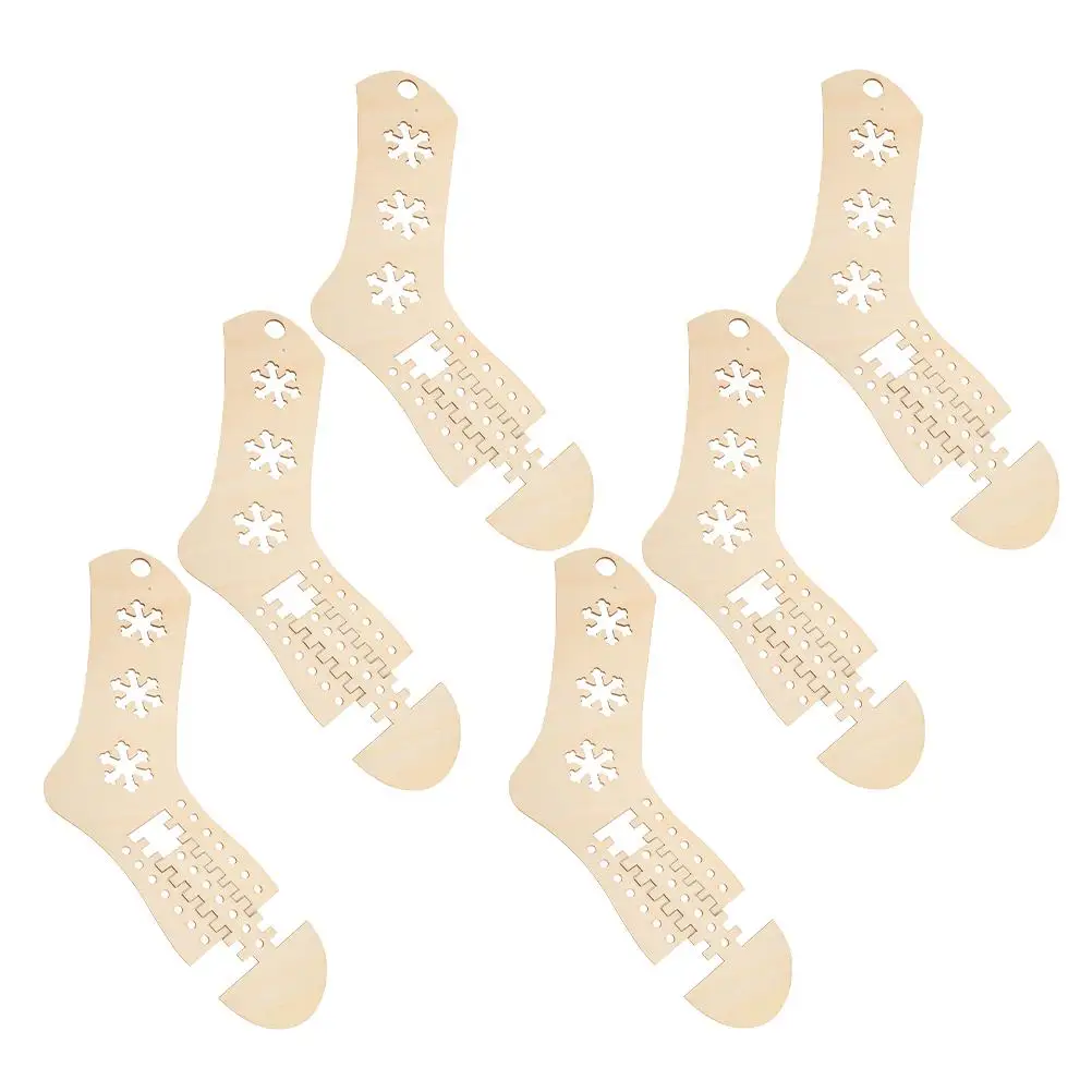 

6 Pcs Wooden Sock Model Blockers for Knitting Blocking Tools Crochet Socks Kit Craft Pendant