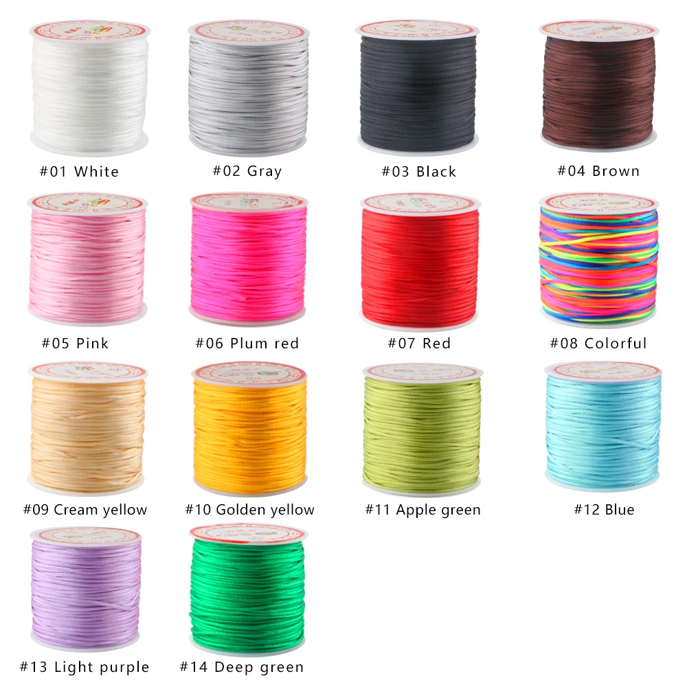 1Pc 1.5mm 55Meter/Roll Nylon Cord Thread Chinese Knot Macrame Cord Bracelet Braided String DIY Tassels Beading Shamballa Rope